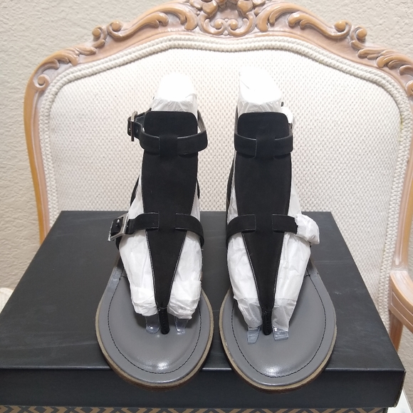 Charles by Charles David Calvin Block Heel Black Gladiator Sandals - Picture 2 of 7